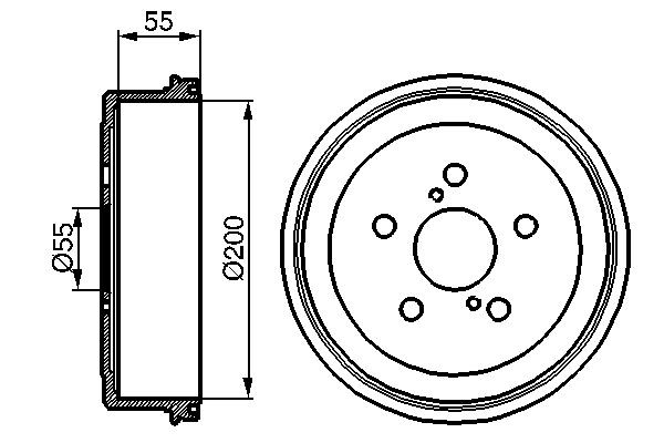 BOSCH Remtrommel 0 986 477 139 0 986 477 139 Remtrommels TOYOTA IQ BOSCH