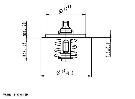 WAHLER Termóstato, líquido de refrigeração 410396.82D Termóstato de água WAHLER Audi Q5 410396.82D