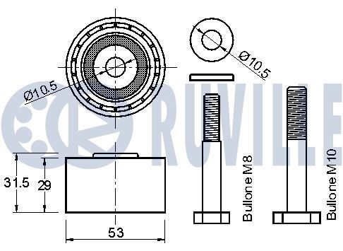RUVILLE Styrekædesæt 3469016S Forkæde RUVILLE Toyota LAND CRUISER 3469016S