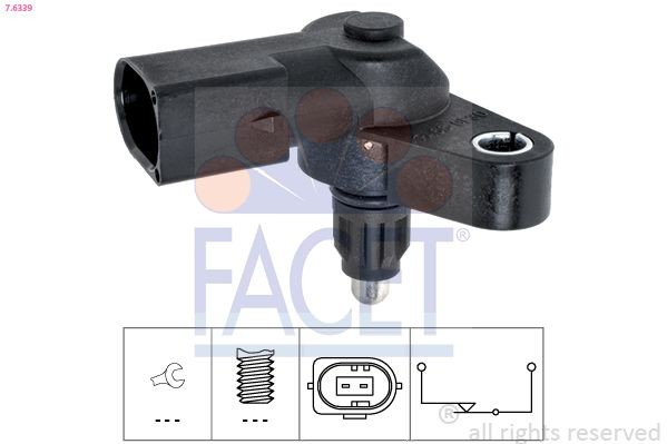 Kytkin, peruutusvalo FACET 7.6339 FACET 7.6339 MERCEDES-BENZ VIANO 2003 Peruutusvalokytkin