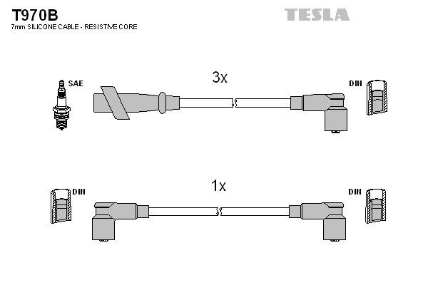 TESLA Kit cavi candele T970B T970B costo Cavi candele TESLA SUZUKI BALENO