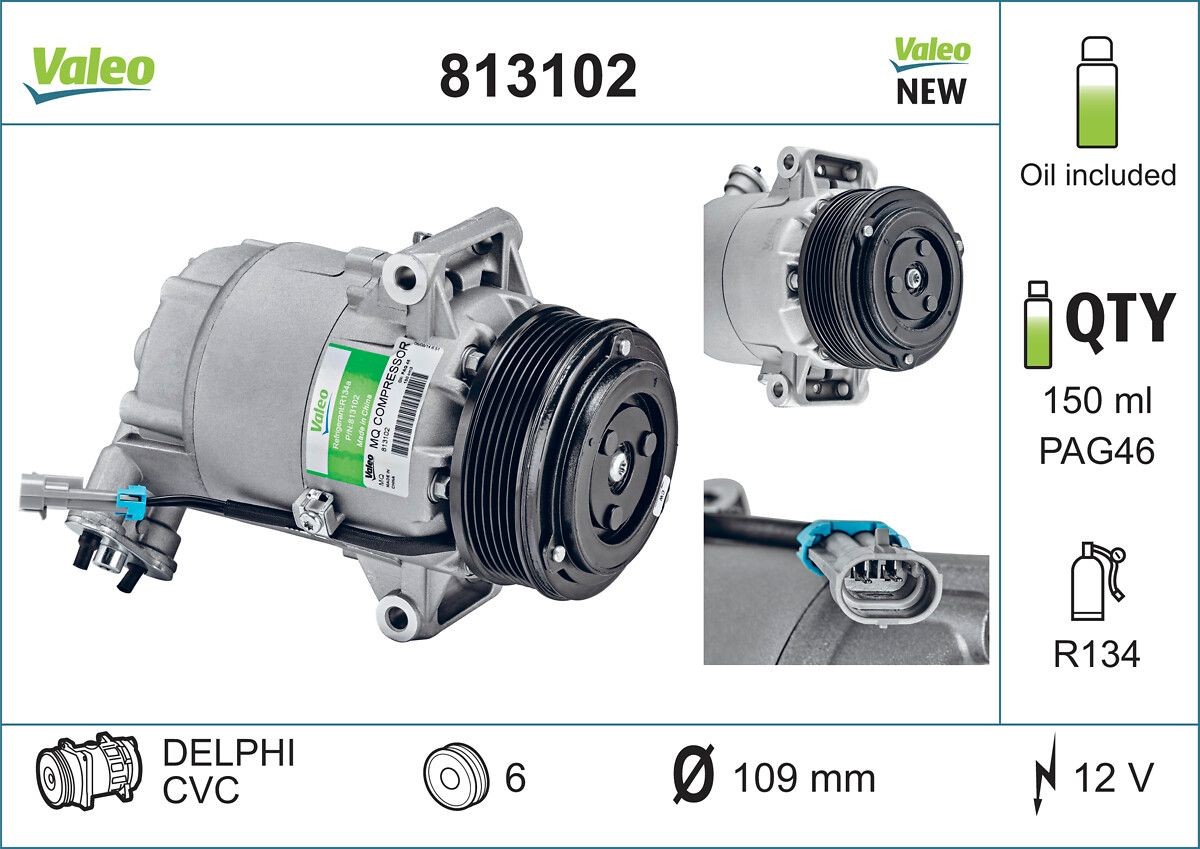 VALEO Κομπρεσέρ air condition 813102 Συμπιεστής air condition VALEO ASTRA 813102 φθηνά