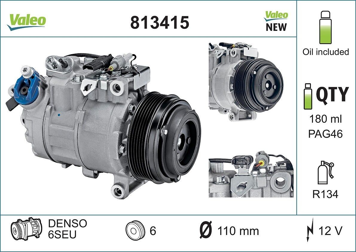 VALEO Compressor, ar condicionado 813415 VALEO 813415 Compressor de climatização Honda CR-V originais