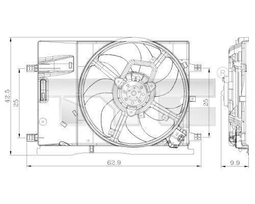 TYC Køleventilator 809-0018 809-0018 Ventilator til motorkøling SUBARU BRZ TYC