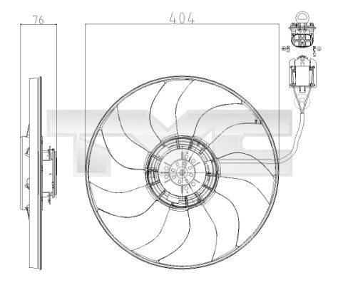 TYC Ventilador de radiador 825-0020 Ventoinha TYC Opel TIGRA 825-0020