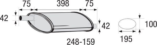 BOSAL Mittelschalldämpfer, Universal 248-159 Sportschalldämpfer BOSAL NV300 248-159 günstig