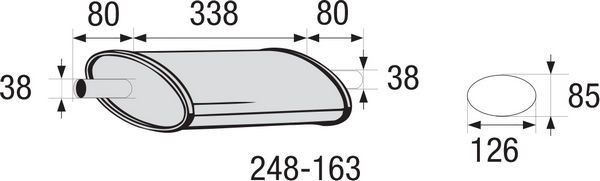 BOSAL Middendemper, universeel 248-163 Porsche MACAN Sportuitlaten BOSAL 248-163