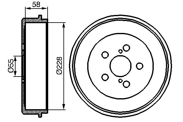 Piduritrummel BOSCH 0 986 477 140 BOSCH 0 986 477 140 TOYOTA AVENSIS 2001 Piduritrummel