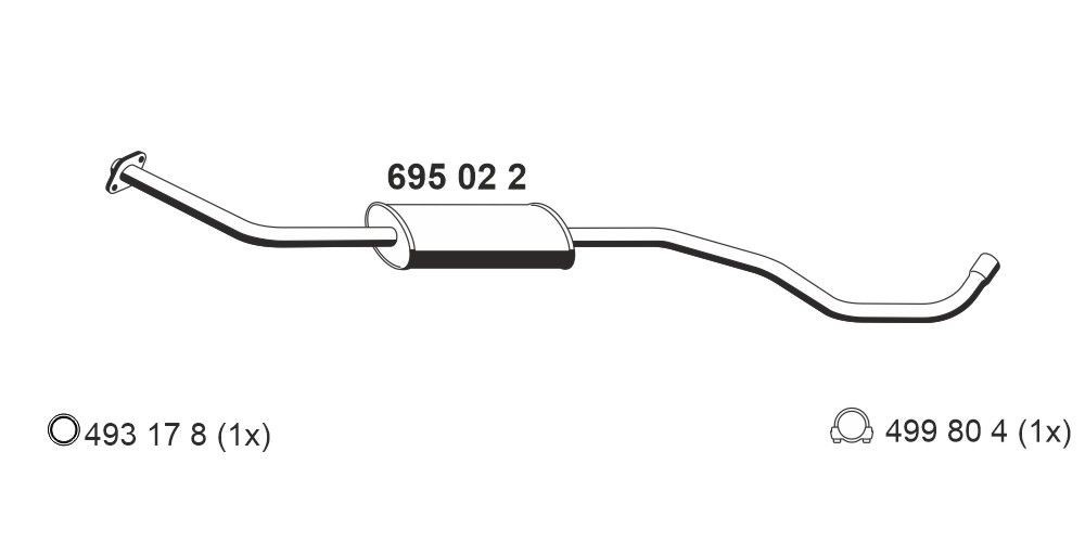 ERNST Uitlaat middendemper 695022 ERNST Tussendemper MINI 695022