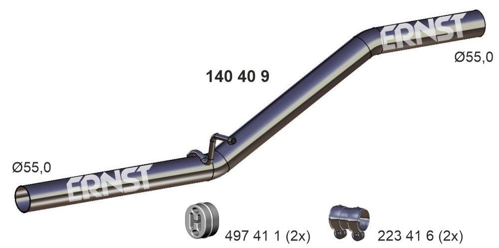 ERNST Tubo gas scarico 140409 140409 Tubo gas scarico ERNST Volkswagen FOX costo
