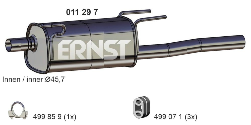 ERNST Marmitta 011297 011297 costo Marmitta posteriore OPEL TIGRA ERNST
