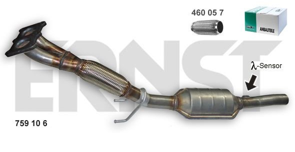 Catalisador ERNST 759106 ERNST Set 759106 Pre-catalizador VW JETTA 2004