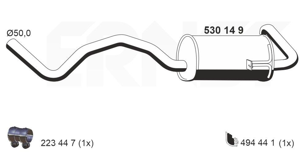 ERNST Einddemper 530149 Renault 4 Achterdemper ERNST 530149