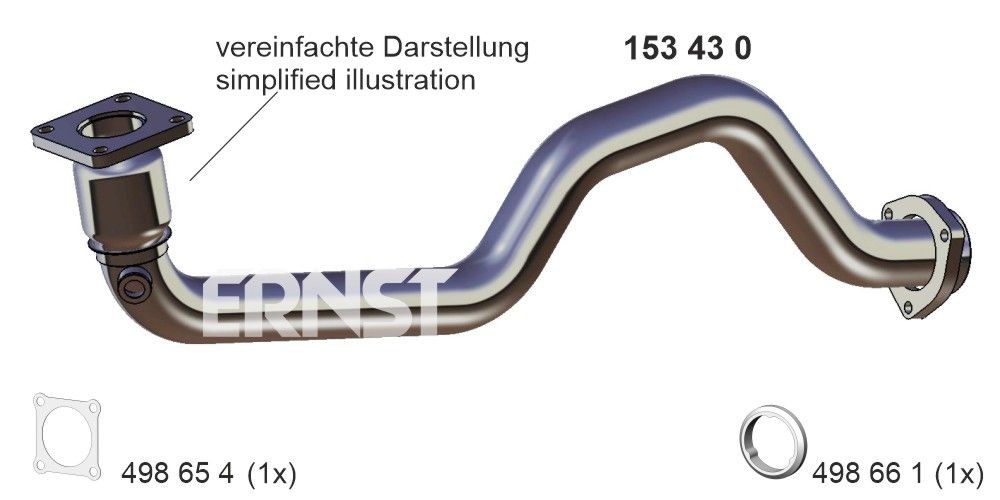 ERNST Tubo gas scarico 153430 153430 Tubo gas scarico SEAT MARBELLA ERNST costo