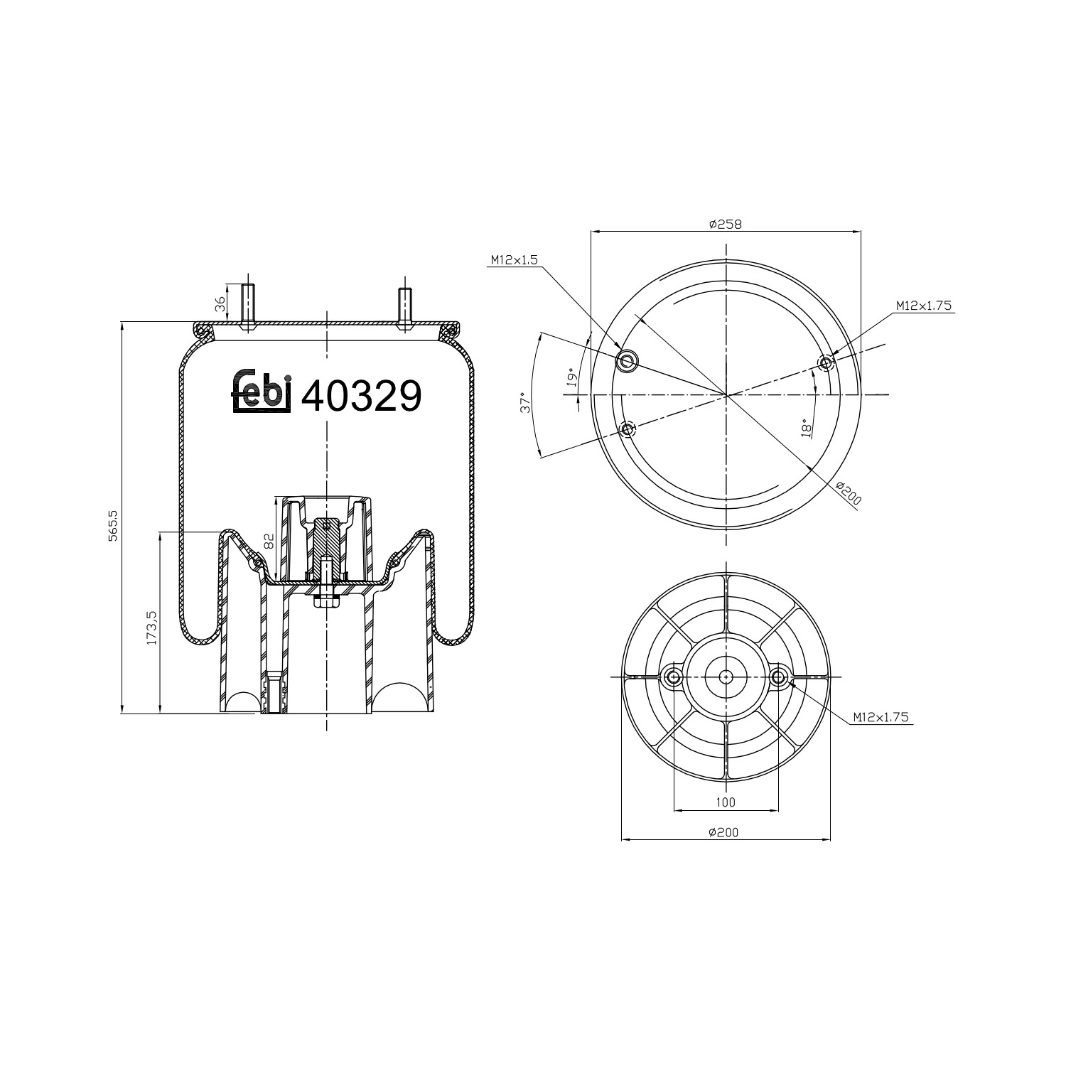 FEBI BILSTEIN Soffietto, Sospensione pneumatica 40329 40329 Sospensioni pneumatiche FEBI BILSTEIN FORD FOCUS costo