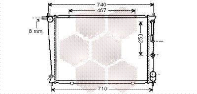 Radiateur du moteur VAN WEZEL 82002255 VAN WEZEL 82002255 Radiateur moteur Hyundai H-1 Camionnette 2006