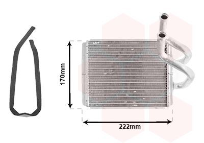 VAN WEZEL Εναλλάκτης θερμότητας, θέρμανση εσωτερικού χώρου 83006170 VAN WEZEL 83006170 Θέρμανση εσωτερικού χώρου γνήσια KIA
