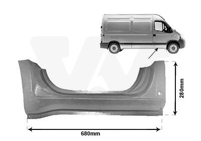 VAN WEZEL Sottoporta 4387102 VAN WEZEL 4387102 Lamiera ingresso abitacolo Renault Trafic JL originali prezzo