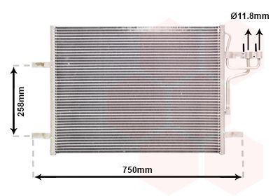 Condensor voor airco VAN WEZEL 18005483 VAN WEZEL 18005483: Condensor voor AC Ford KUGA 2008