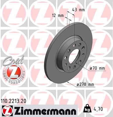 ZIMMERMANN Jarrulevy 110.2213.20 110.2213.20 ZIMMERMANN COAT Z Jarrulevyt JEEP GRAND CHEROKEE