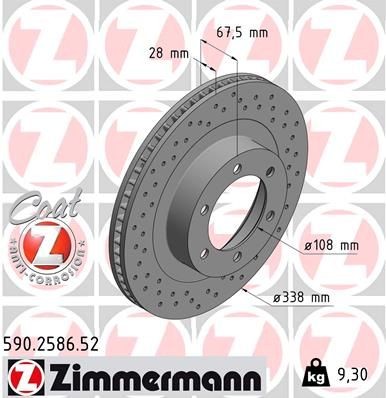 ZIMMERMANN Bremseskive 590.2586.52 Sportsbremseskiver ZIMMERMANN URBAN CRUISER 590.2586.52 billige