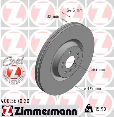 Disque de frein ZIMMERMANN 400.3670.20 ZIMMERMANN COAT Z 400.3670.20 Disques de frein MERCEDES-BENZ Classe M 2010