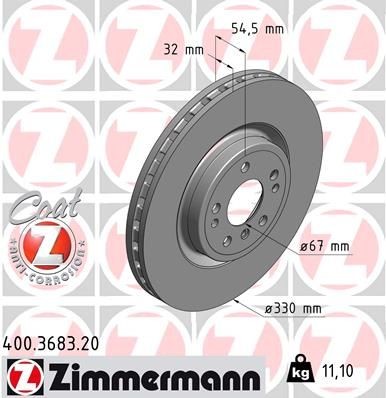 Δισκόπλακα ZIMMERMANN 400.3683.20 ZIMMERMANN COAT Z 400.3683.20 Δισκόπλακα MERCEDES-BENZ M-class 2013