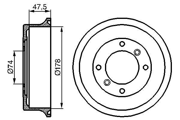 BOSCH Tambor de travão 0 986 477 062 BOSCH 0 986 477 062 originais Tambor de travão Montego Carrinha (XE) custo