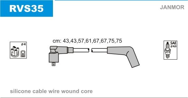 JANMOR Ignition Cable Kit RVS35 Land Rover 88/109 JANMOR ignition leads RVS35