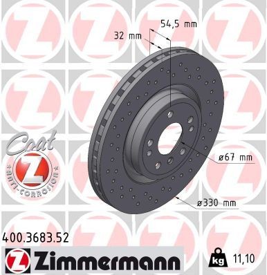 ZIMMERMANN Piduriketas 400.3683.52 ZIMMERMANN 400.3683.52 Sport pidurikettad Mercedes C292 hind