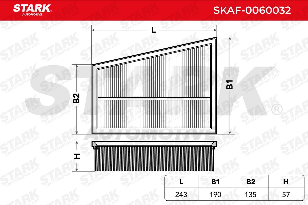 STARK Filtro de ar SKAF-0060032 SKAF-0060032 Filtro de ar MERCEDES-BENZ Classe V STARK
