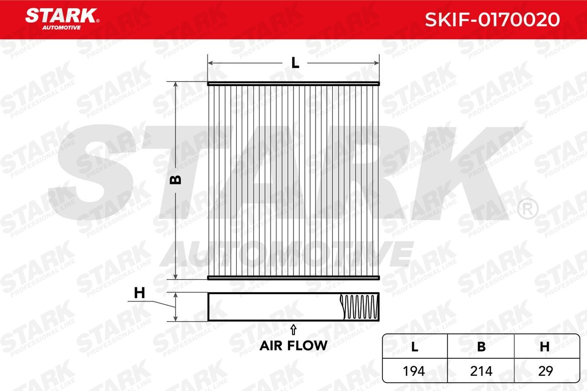 STARK Filter, salongiõhk SKIF-0170020 SKIF-0170020 Salongifilter LAND ROVER DISCOVERY STARK