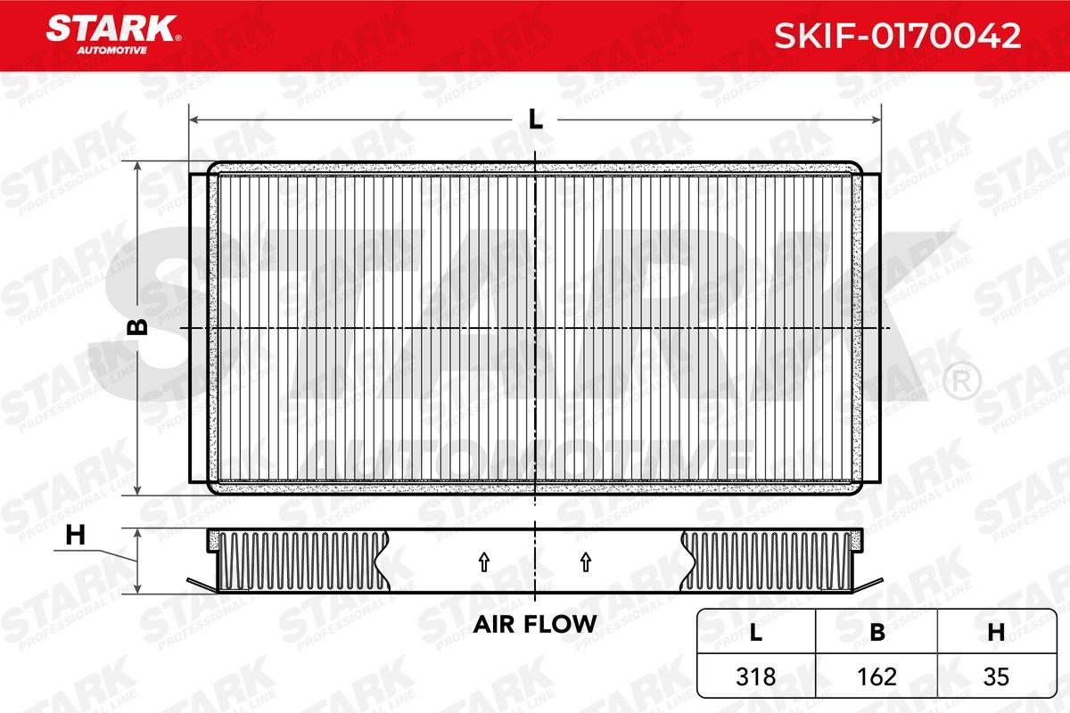 STARK Kupefilter SKIF-0170042 Pollenfilter STARK Porsche BOXSTER SKIF-0170042