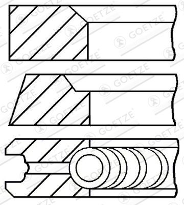 GOETZE ENGINE Jeu de segments de pistons 08-182700-00 GOETZE ENGINE 08-182700-00 Jeu de segments de pistons Sprinter 4.6-T Bus prix