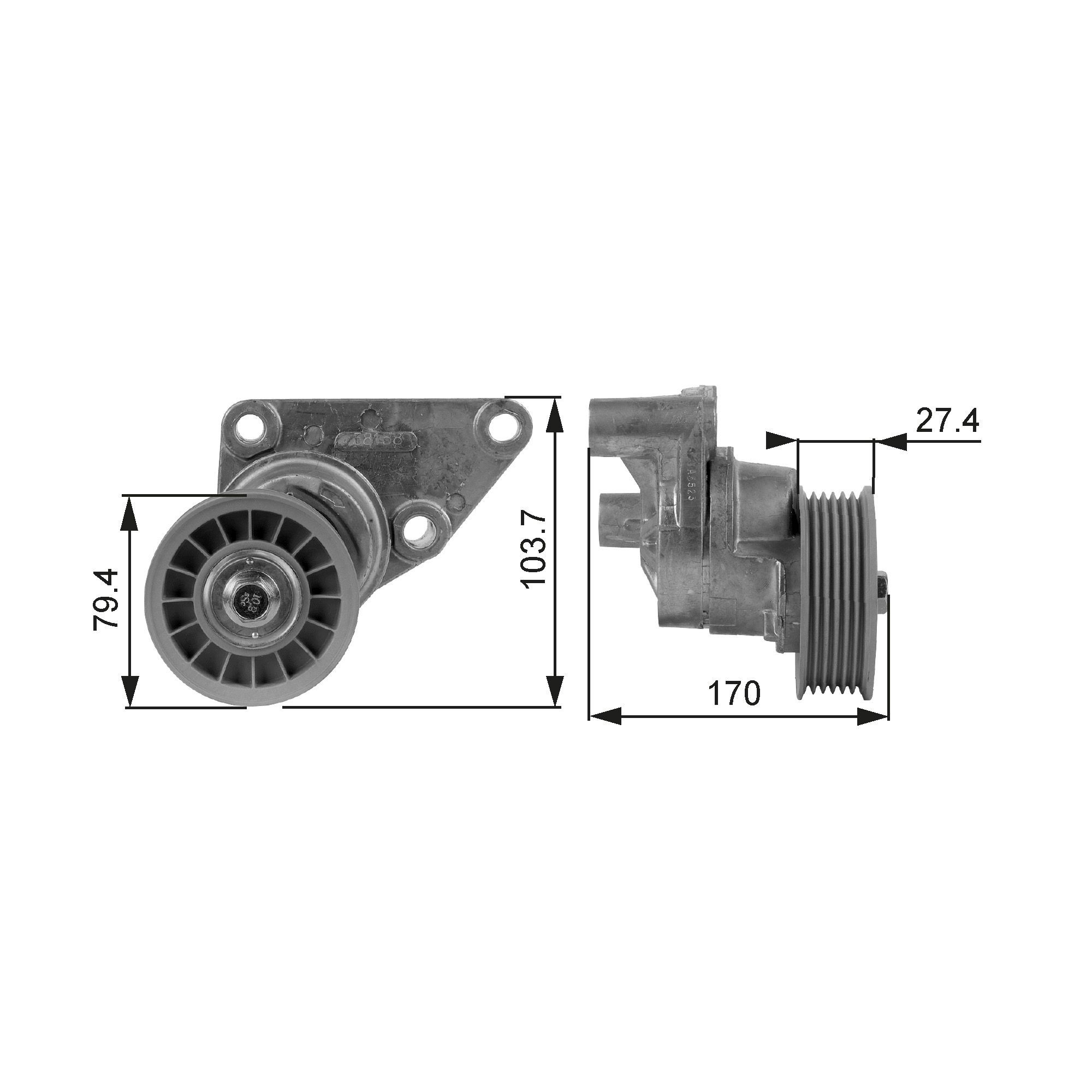 GATES Spanrol, poly V-riem T38158 GATES T38158 originele HUMMER Spanrol prijs