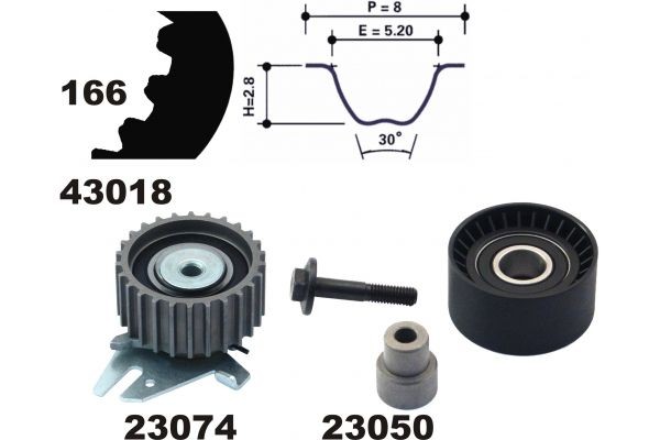 MAPCO Kit cinghia di distribuzione 23014 23014 costo Cinghia di distribuzione FIAT PANDA MAPCO