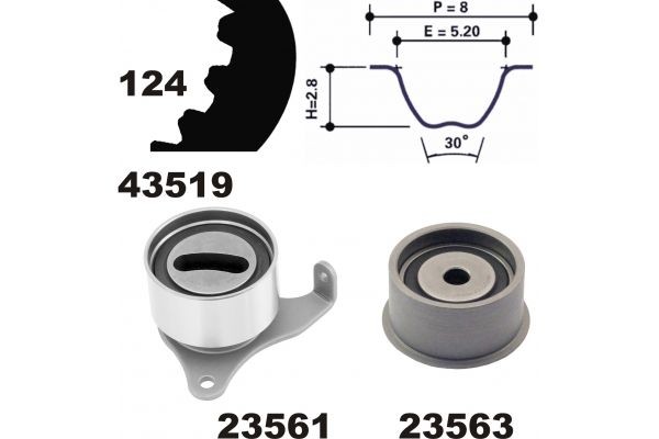 MAPCO Distributieriem set 23519 23519 Distributieset TOYOTA RAV 4 MAPCO