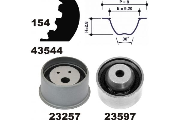 MAPCO Distributieriem set 23544 Kit, distributie MAPCO L300 / DELICA 23544 goedkoop