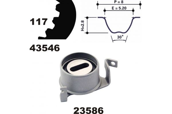 MAPCO Distributieriem set 23546 23546 Distributieriemset MITSUBISHI L300 / DELICA MAPCO