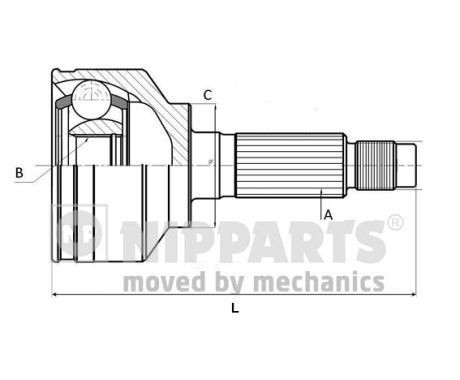 NIPPARTS Drivledd J2825018 NIPPARTS Drivknute FORD USA J2825018