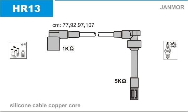 JANMOR Jogo de cabos de ignição HR13 Cabos de ignição JANMOR Série 7 HR13 baratos