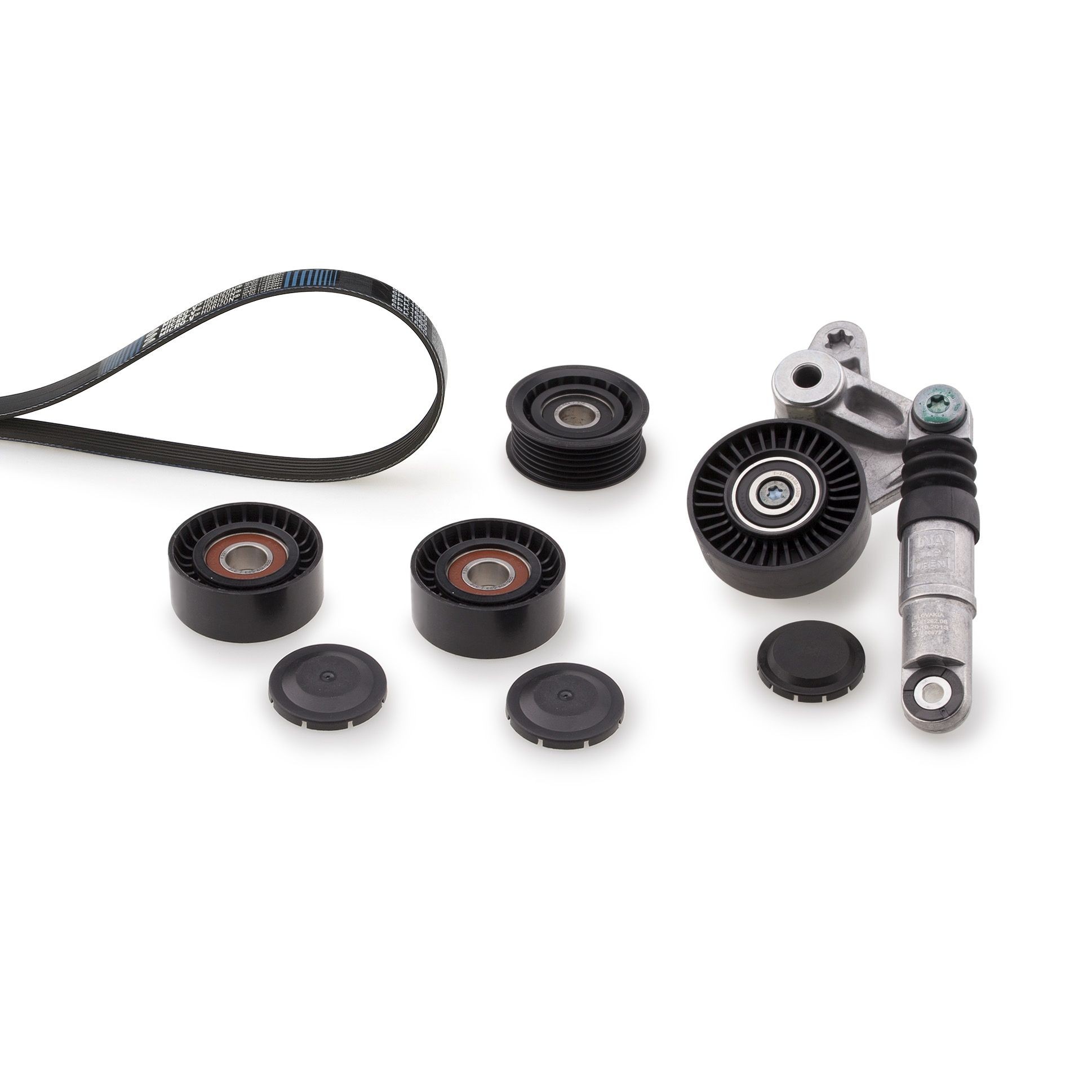 Jeu de courroies trapézoïdales à nervures GATES K116PK2490 GATES Micro-V Kit K116PK2490 Jeu de courroies trapézoïdales à nervures Volkswagen TOUAREG 2009