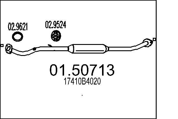 Middle silencer MTS 01.50713 MTS 01.50713 Daihatsu TERIOS 2016 Middle exhaust pipe price