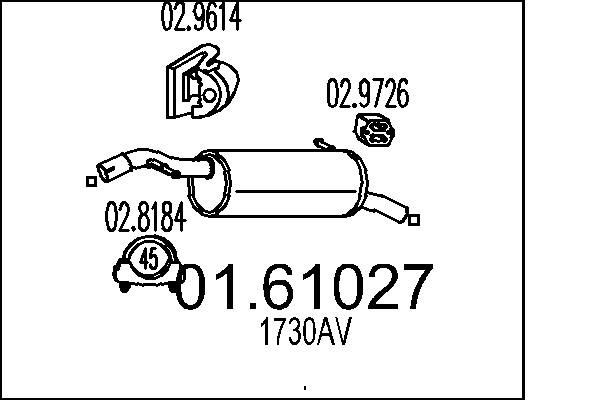 MTS Rear silencer 01.61027 MTS 01.61027 Rear silencer
