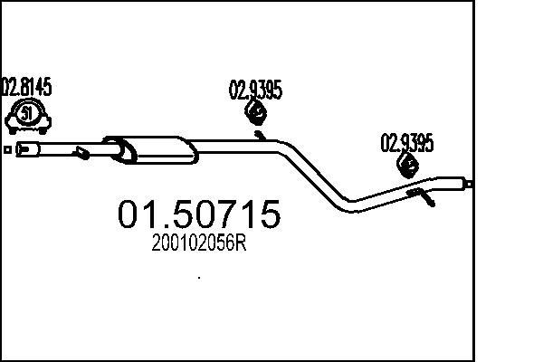 MTS Mittelschalldämpfer 01.50715 01.50715 MTS Dacia Logan MCV 2 Mittelschalldämpfer Preis