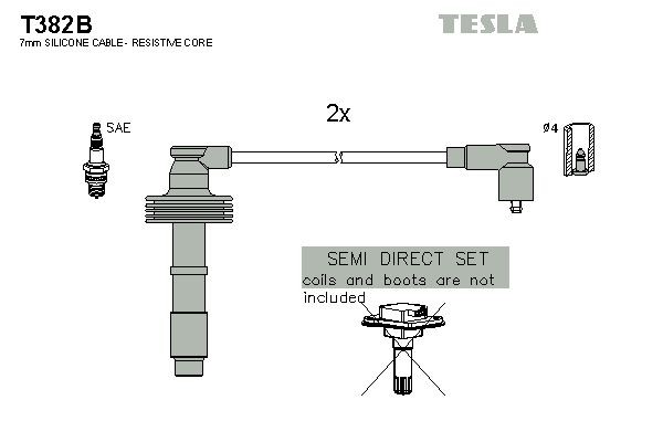 TESLA Σετ καλωδίων υψηλής τάσης T382B T382B Μπουζοκαλώδια TESLA MERCEDES-BENZ B-class