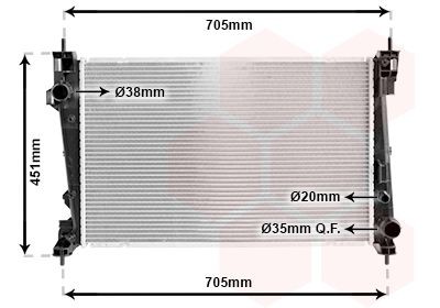 VAN WEZEL Radiaator, mootorijahutus 01002124 VAN WEZEL 01002124 Mootori radiaator Alfa Romeo Giulietta 940 hind