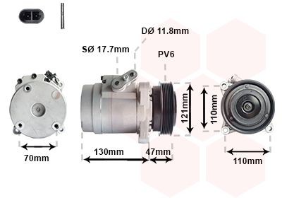 AC-kompressor VAN WEZEL 0800K036 VAN WEZEL 0800K036: AC pumpe Chevy CAPTIVA 2008