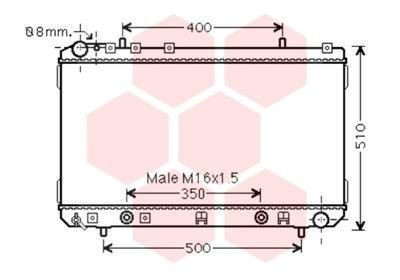 Radiador, arrefecimento do motor VAN WEZEL 81002107 VAN WEZEL 81002107: Radiador SsangYoung KORANDO 2000