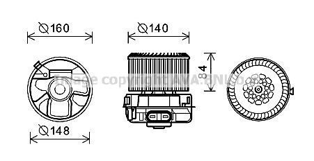 PRASCO El-motor, kabineblæser PE8369 Kabineblæser Toyota ZVW4_ PE8369 PRASCO